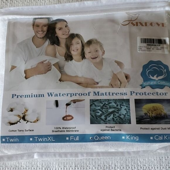 SixDove Premium Queen Waterproof & Breathable Cotton Terry Surface‎ Mattress Pad - Picture 2 of 5